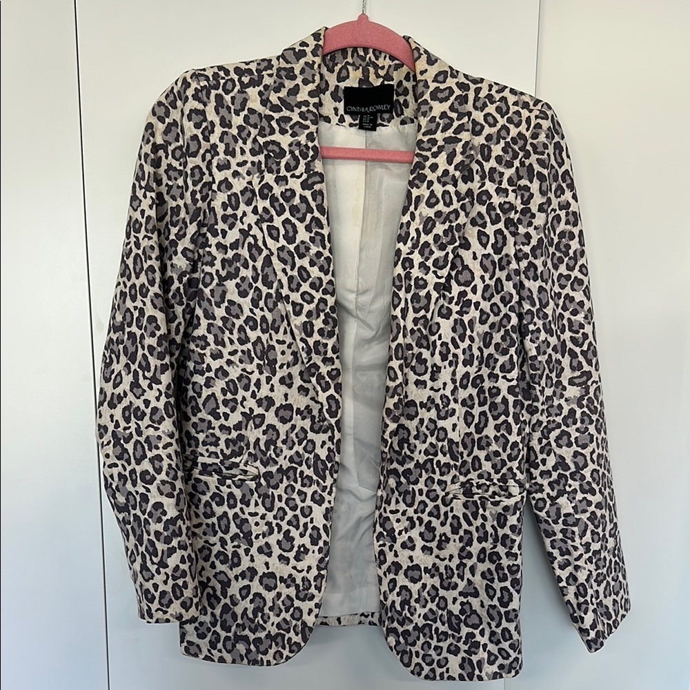 Cynthia Rowley leopard blazer, M